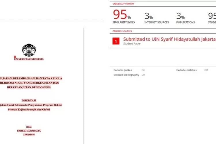 Gunakan Turnitin, Warganet Cek Disertasi Bahlil Lahadilia: Hampir 100% Plagiat